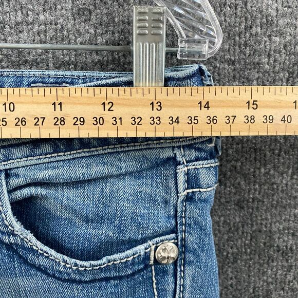 Miss Me Jeans Womens 26 Blue Capri Mid Rise Embroidered Flap Pockets Ladies - Picture 10 of 12